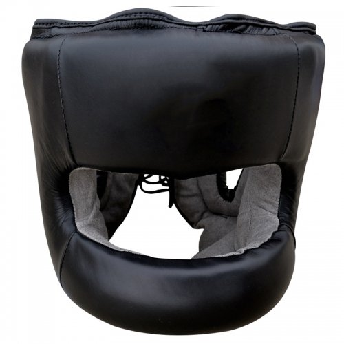 Open Face Head Guard – Genuine Leather – Black  Trusted OEM Manufacturer